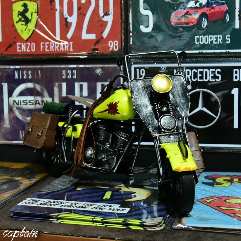 ブリキ おもちゃ バイク 黄色 単車 ビンテージ レトロ アンティーク おしゃれ かっこいい アメリカン 置物 雑貨 プレゼント ギフト 283