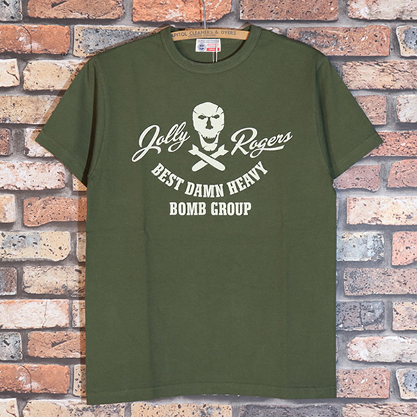 【XL】BUZZ RICKSON'S　バズリクソンズ　半袖Tシャツ　ジョリーロジャース　オリーブ　BR78907　Jolly Rogers　東洋エンタープライズ_画像2