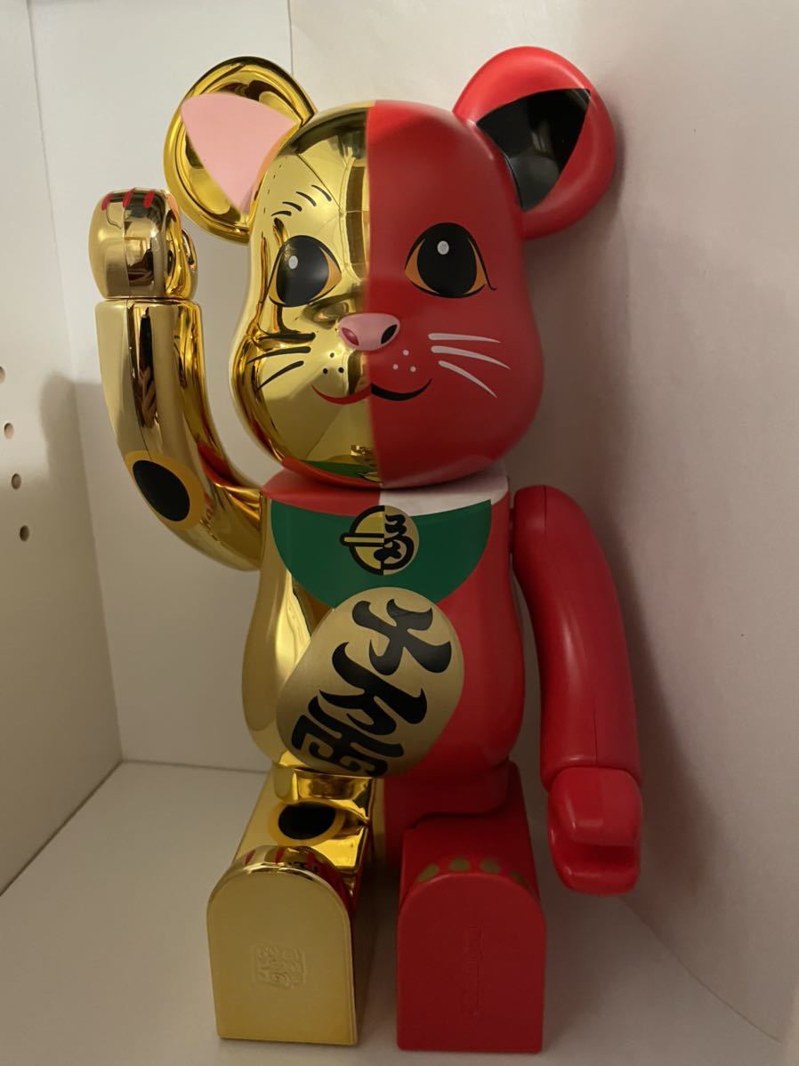 BE@RBRICK 招き猫 金×赤 ベアブリック コラボ MEDICOM TOY 400% メディコム トイ 日本の伝統_画像4