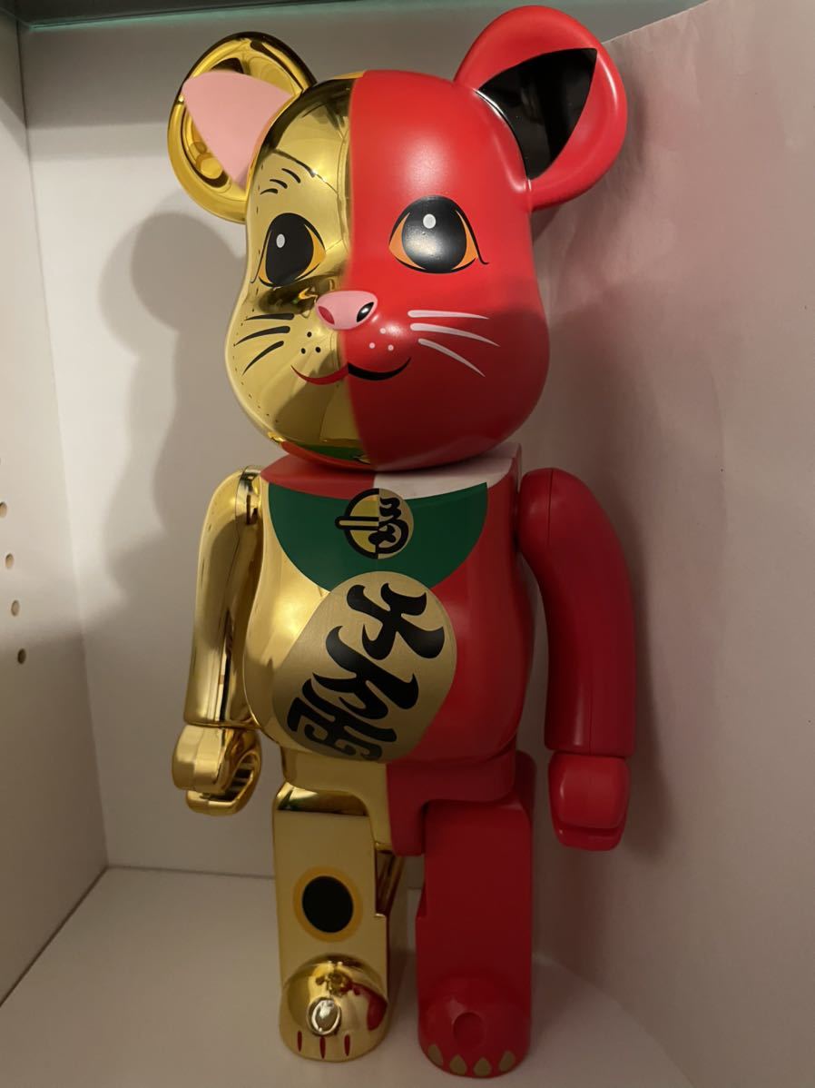 BE@RBRICK 招き猫 金×赤 ベアブリック コラボ MEDICOM TOY 400% メディコム トイ 日本の伝統_画像2