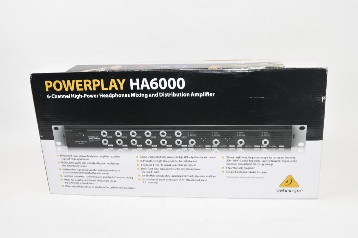 人気SALEお得[未使用品] BEHRINGER HA6000 POWERPLAY 6chヘッドホンアンプ ベリンガー ハイパワー ヘッドフォンアンプ