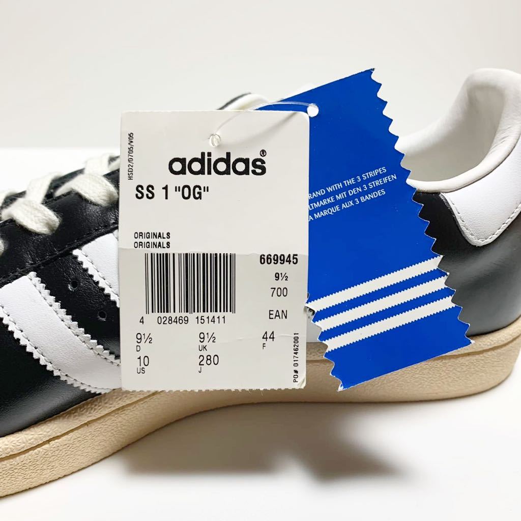 ☆未使用 アディダス adidas 復刻 スーパースター OG 金ベロ レザー スニーカー 28cm 黒 白 本革 スタンスミス 古着 ヴィンテージ_画像9