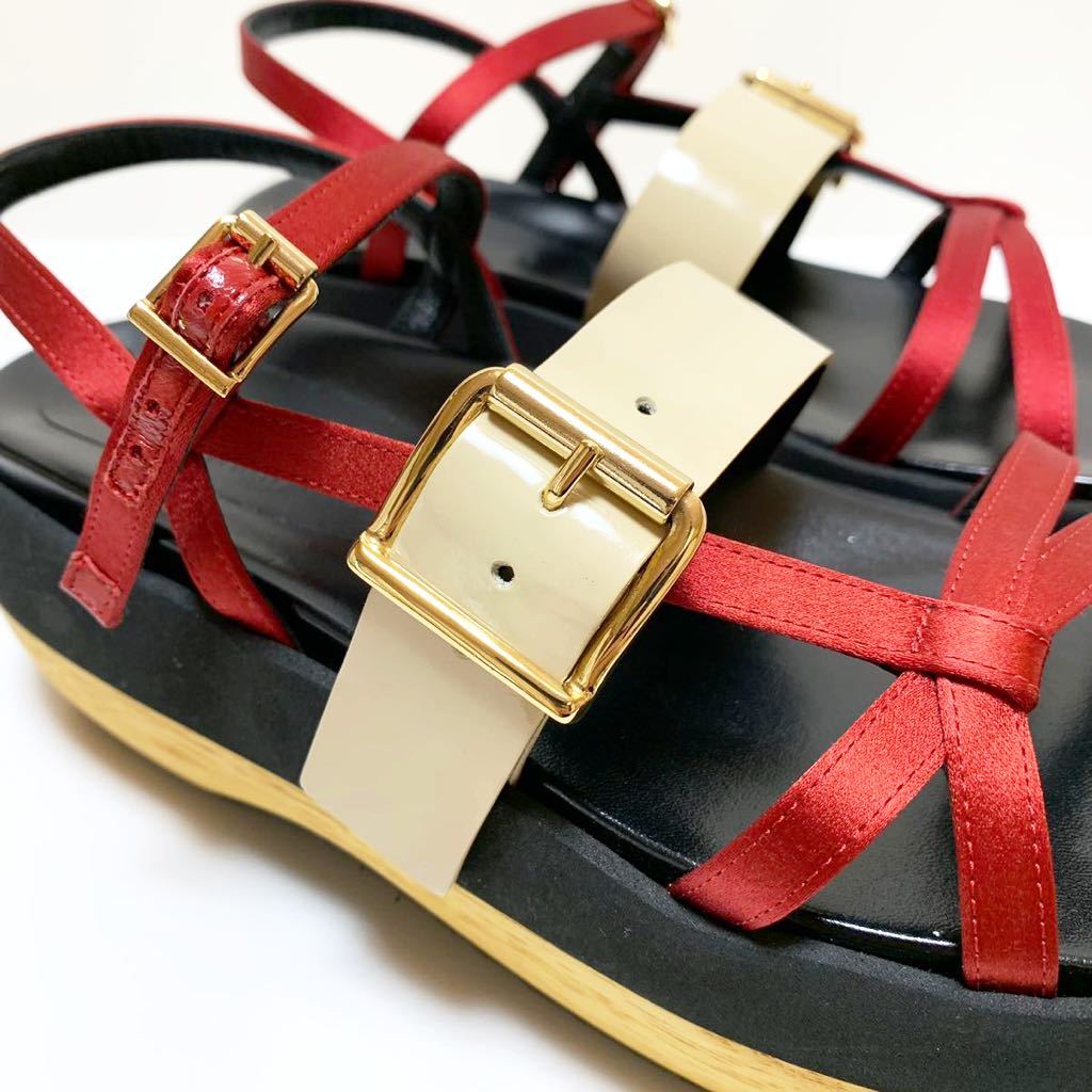 ☆未使用 マルニ MARNI プラットフォーム ストラップ サンダル size 37 イタリア製 ウェッジソール 厚底_画像7