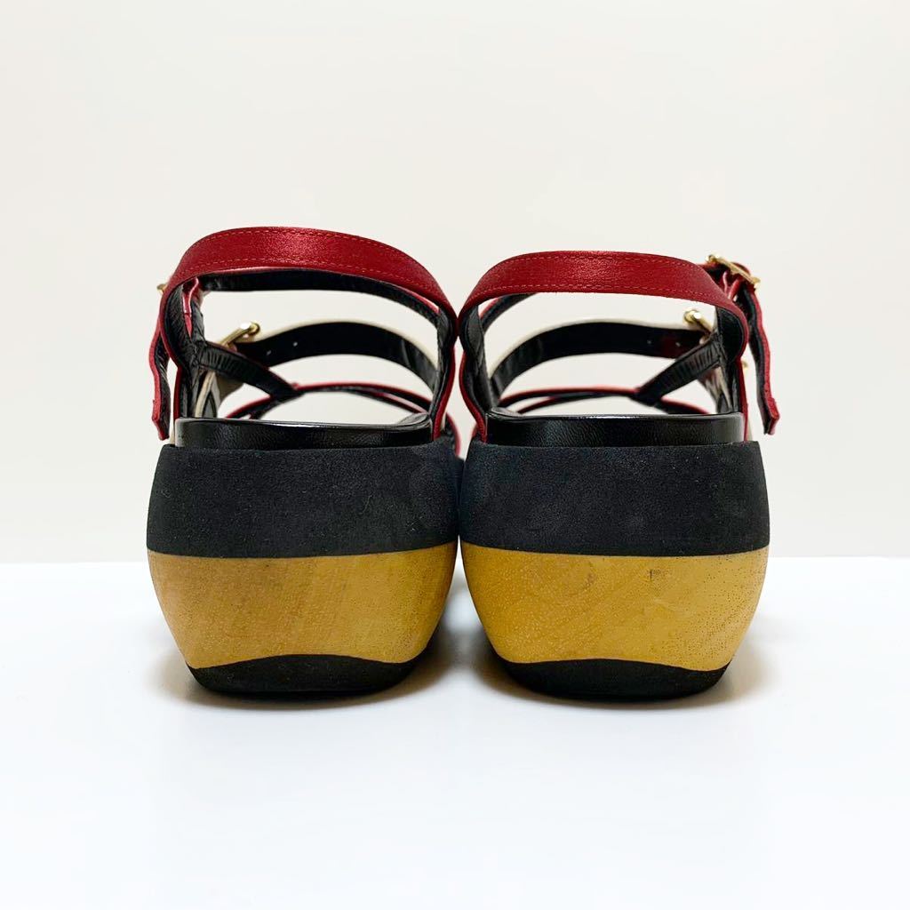 ☆未使用 マルニ MARNI プラットフォーム ストラップ サンダル size 37 イタリア製 ウェッジソール 厚底_画像4