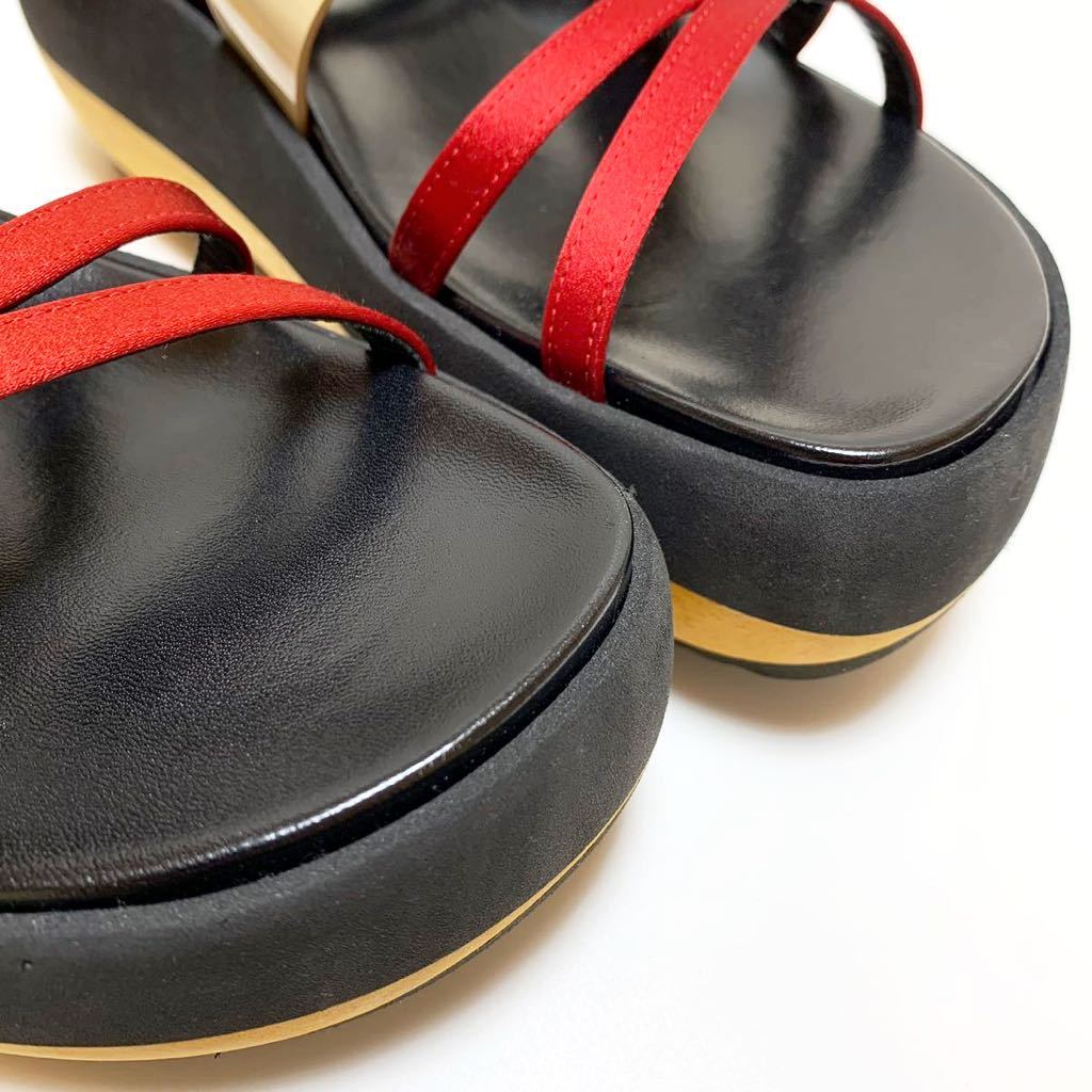 ☆未使用 マルニ MARNI プラットフォーム ストラップ サンダル size 37 イタリア製 ウェッジソール 厚底_画像6