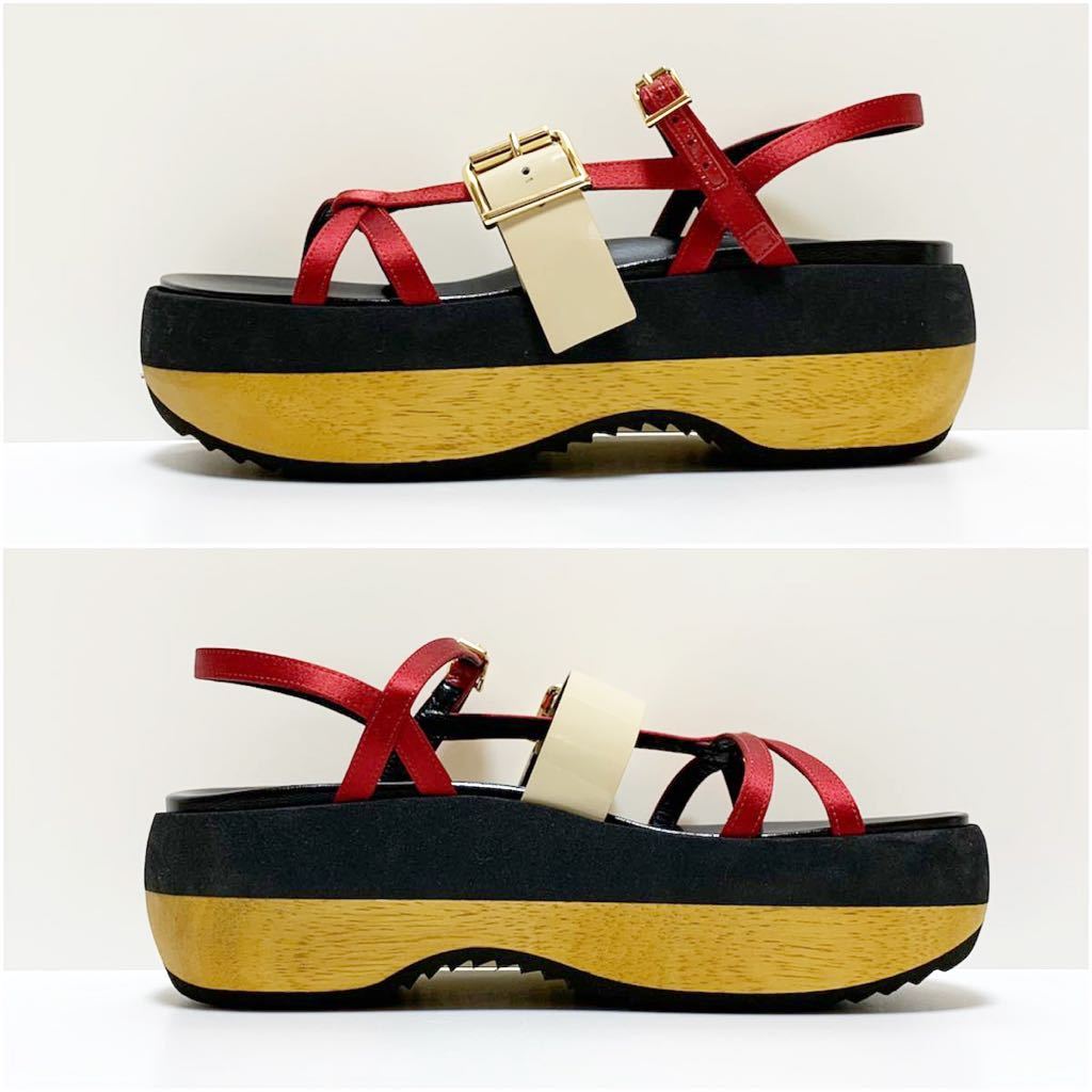 ☆未使用 マルニ MARNI プラットフォーム ストラップ サンダル size 37 イタリア製 ウェッジソール 厚底_画像3