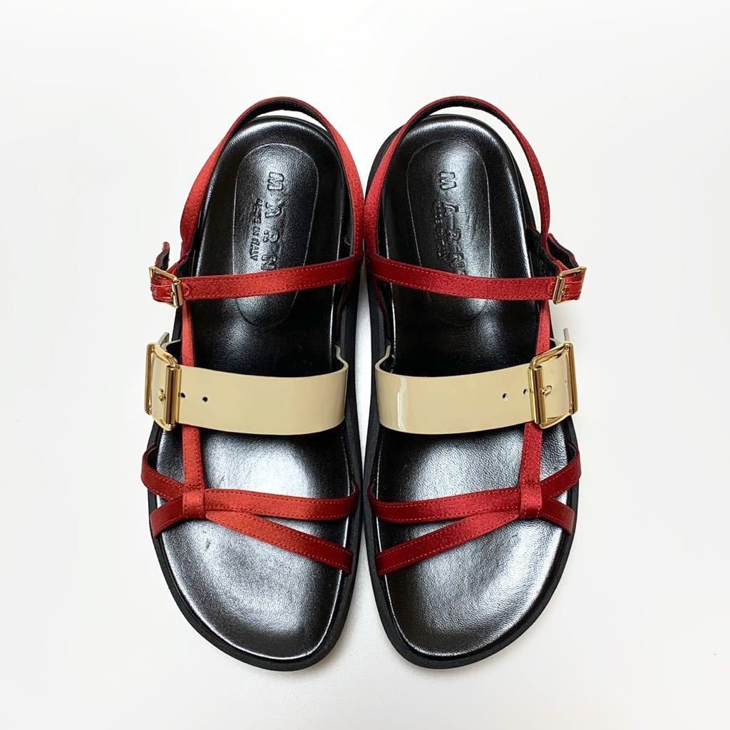 ☆未使用 マルニ MARNI プラットフォーム ストラップ サンダル size 37 イタリア製 ウェッジソール 厚底_画像2