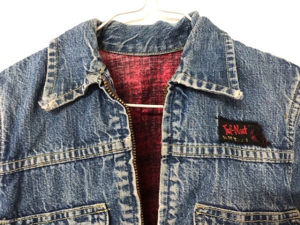 【 値下げ ! 】 Tuf Nut タフナッツ デニムジャケット ライナー チェック ヴィンテージ キッズ USA 古著 ジャケット カバーオール Y-13-20