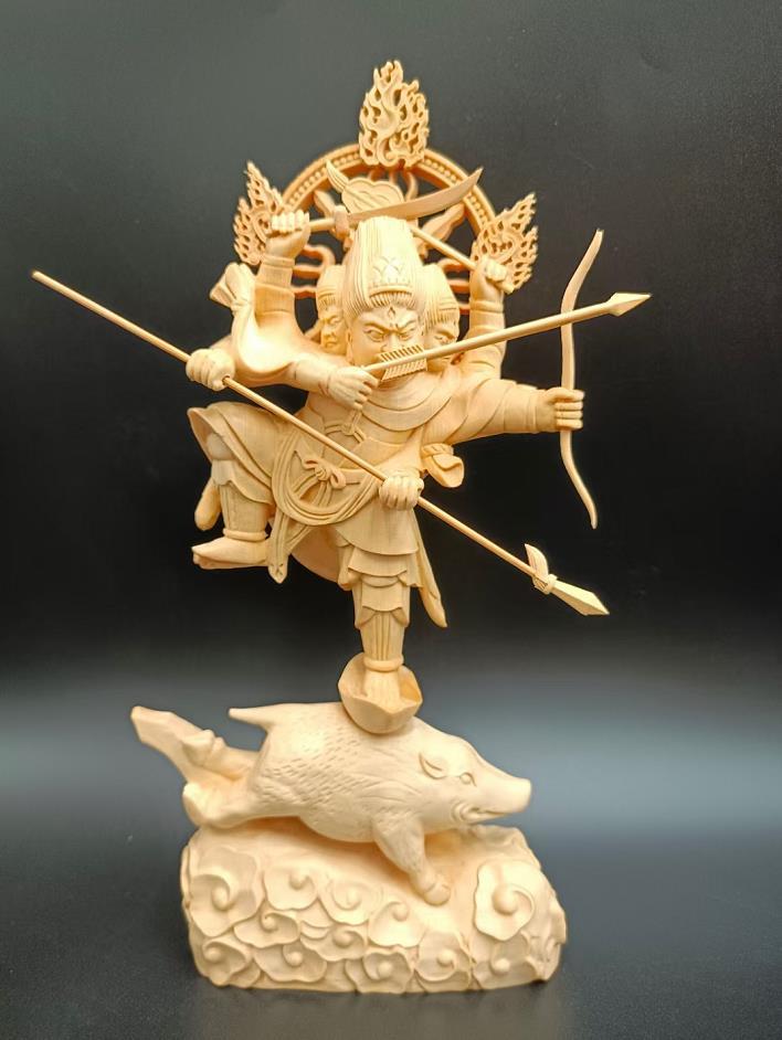 最新作 総檜材 木彫仏像 仏教美術 精密細工 仏師 仕上げ品 木彫仏教 