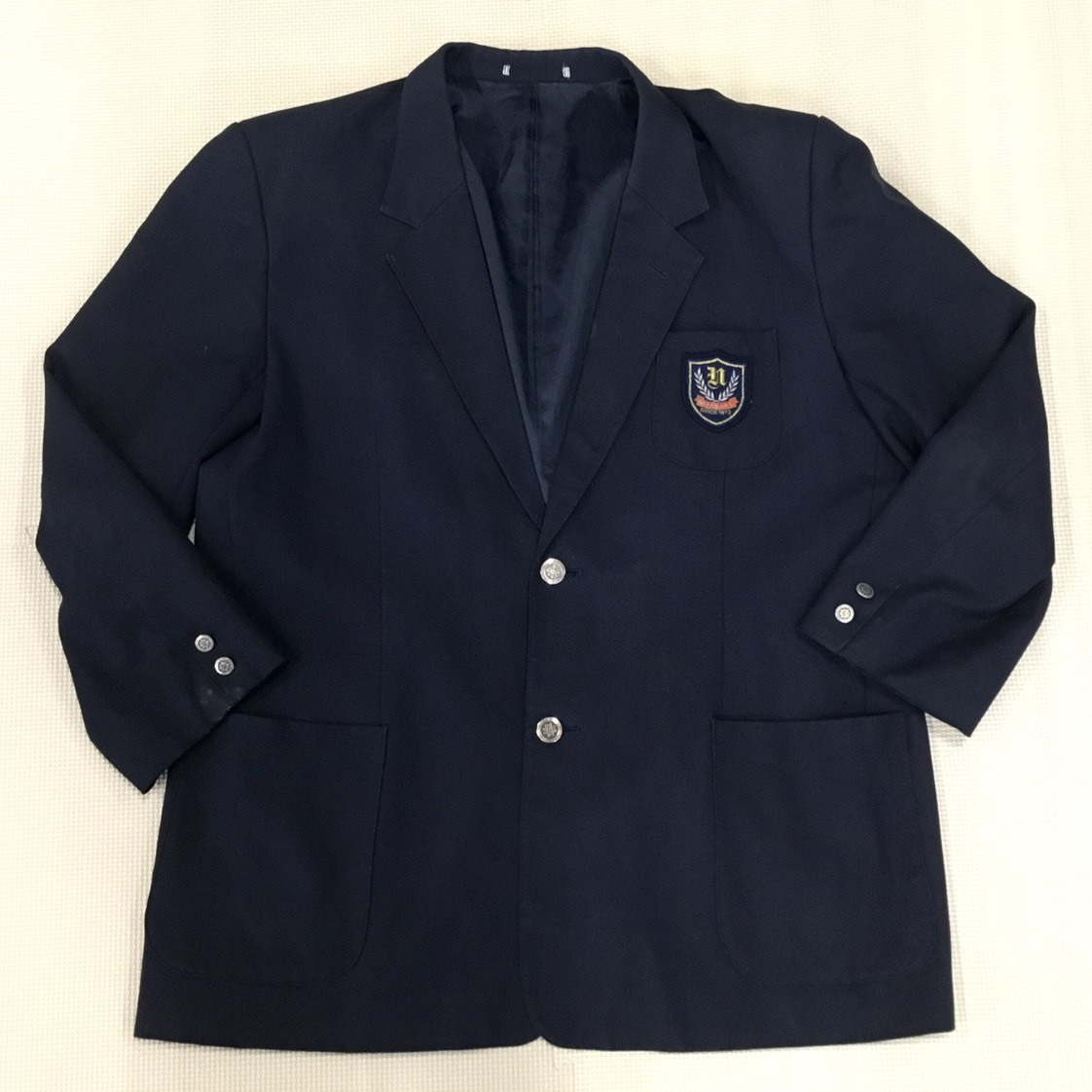 Cランク M35 (中古) 埼玉県 新座市立第三中学校 ブレザー L 男子学生服 /紺/冬服/制服/学生/中学校/男子学生/男子中学生/_画像1