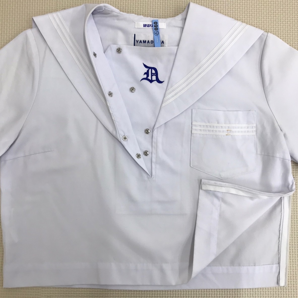 K860(中古)兵庫県 姫路市立 大白書中学校 セーラー服 上下セット K860(中古)兵庫県 姫路市立 大白書中学校 セーラー服 上下セット