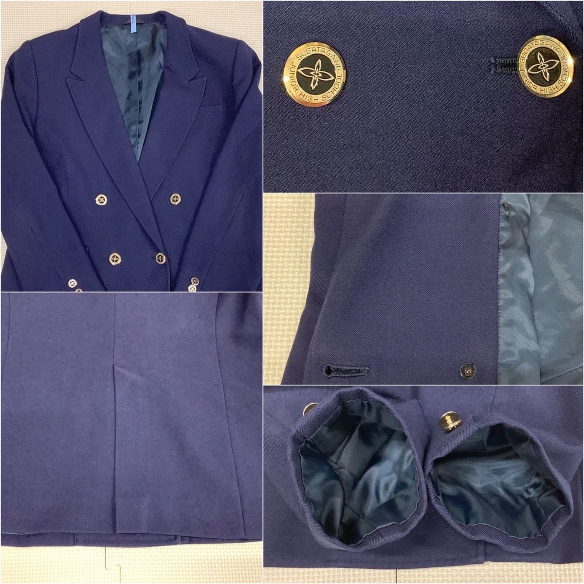 『1年保証』 IT347-2 (中古) /L/160/W72 3点セット 姿川中学校 栃木県 学生服