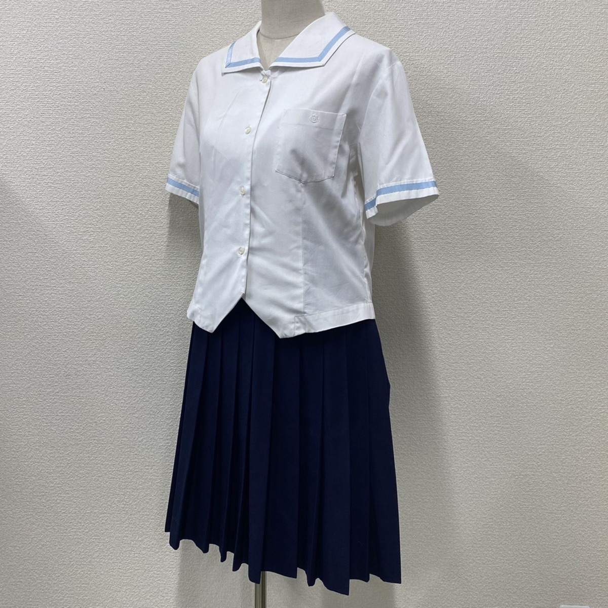 大人 可愛い 服 A143(中古)兵庫県 姫路商業高校 ブラウススカート 2点セット 学生服