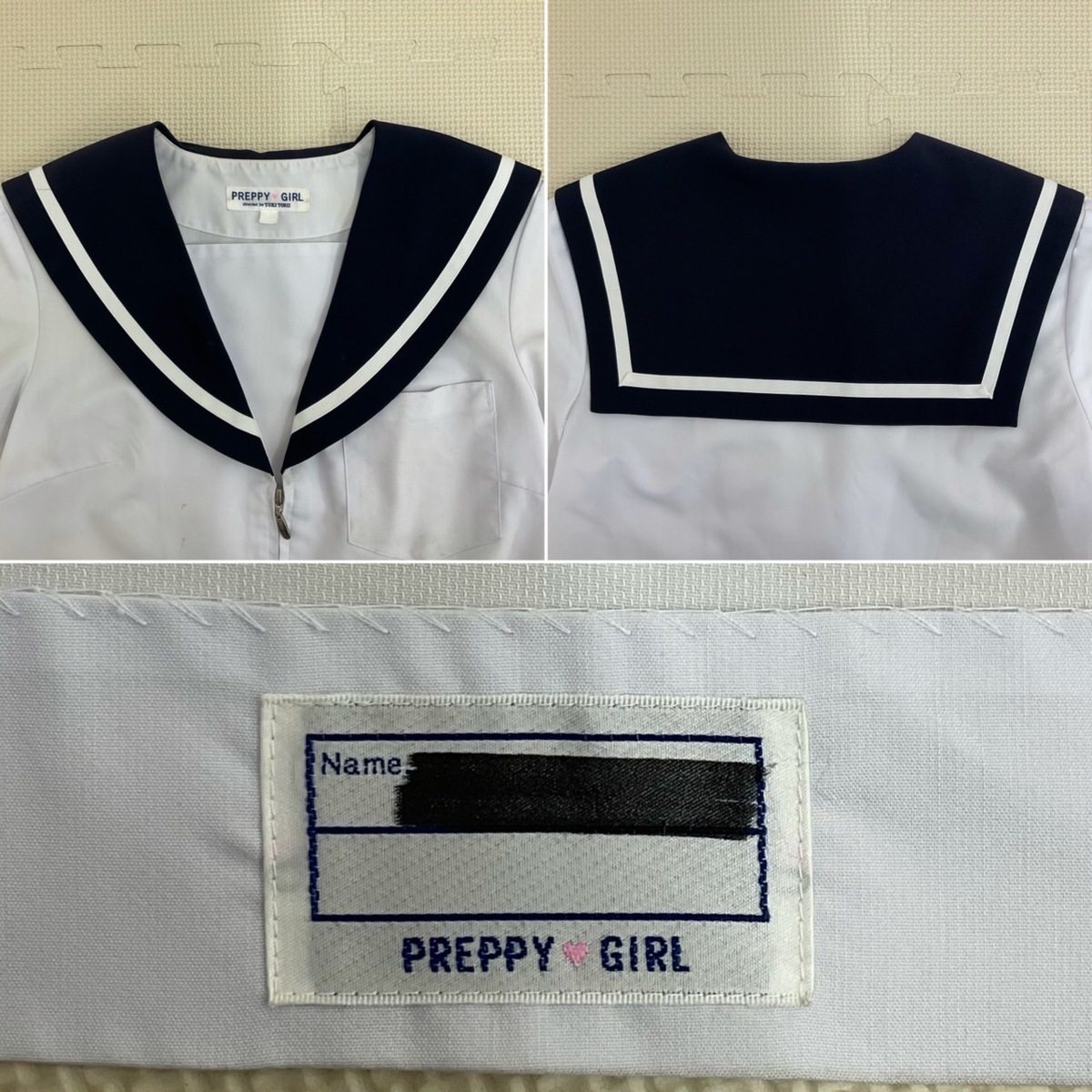 UT109 (中古) 愛知県 日進市立日進北中学校 上下セット /M/W63/丈57/セーラー/スカート/PREPPYGIRL/冬服/夏服/制服/中学校/女子学生/_画像4