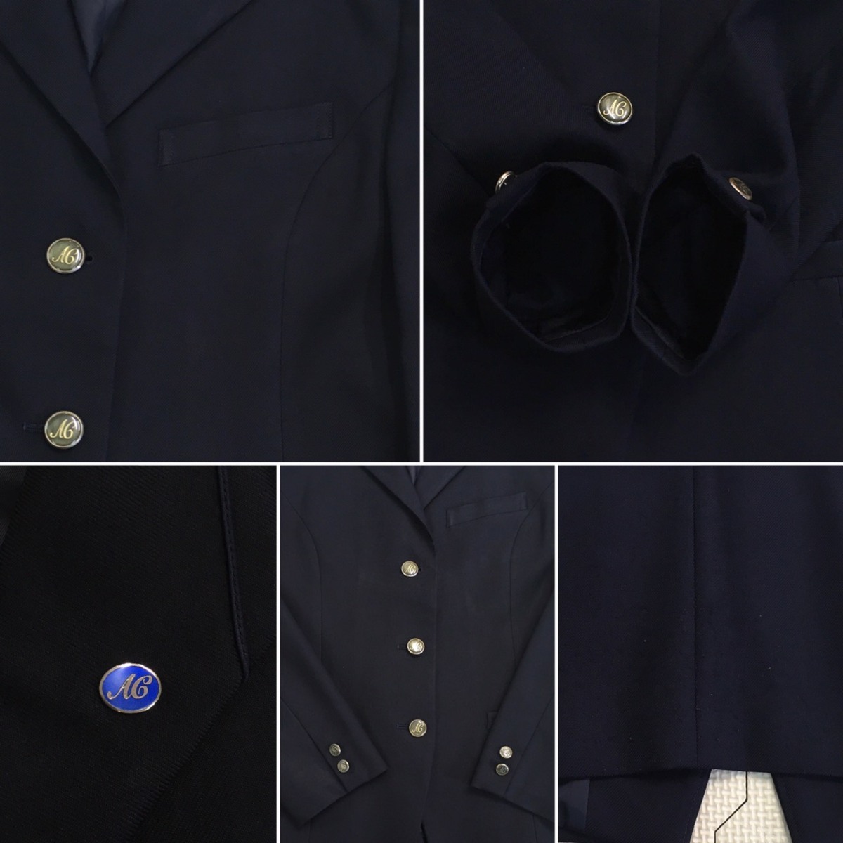 人気 ブランド チェック A309 (中古) /指定品/M/W66/丈57 3点セット 明石商業高校 兵庫県 学生服