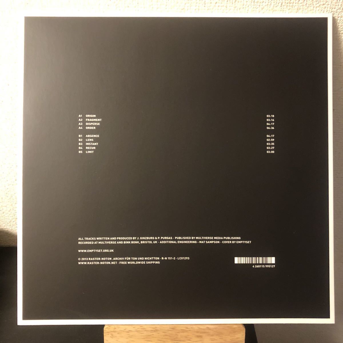 EMPTYSET Recur レコード LP インダストリアル ノイズ テクノ noise industrial techno vinyl アナログ_画像2