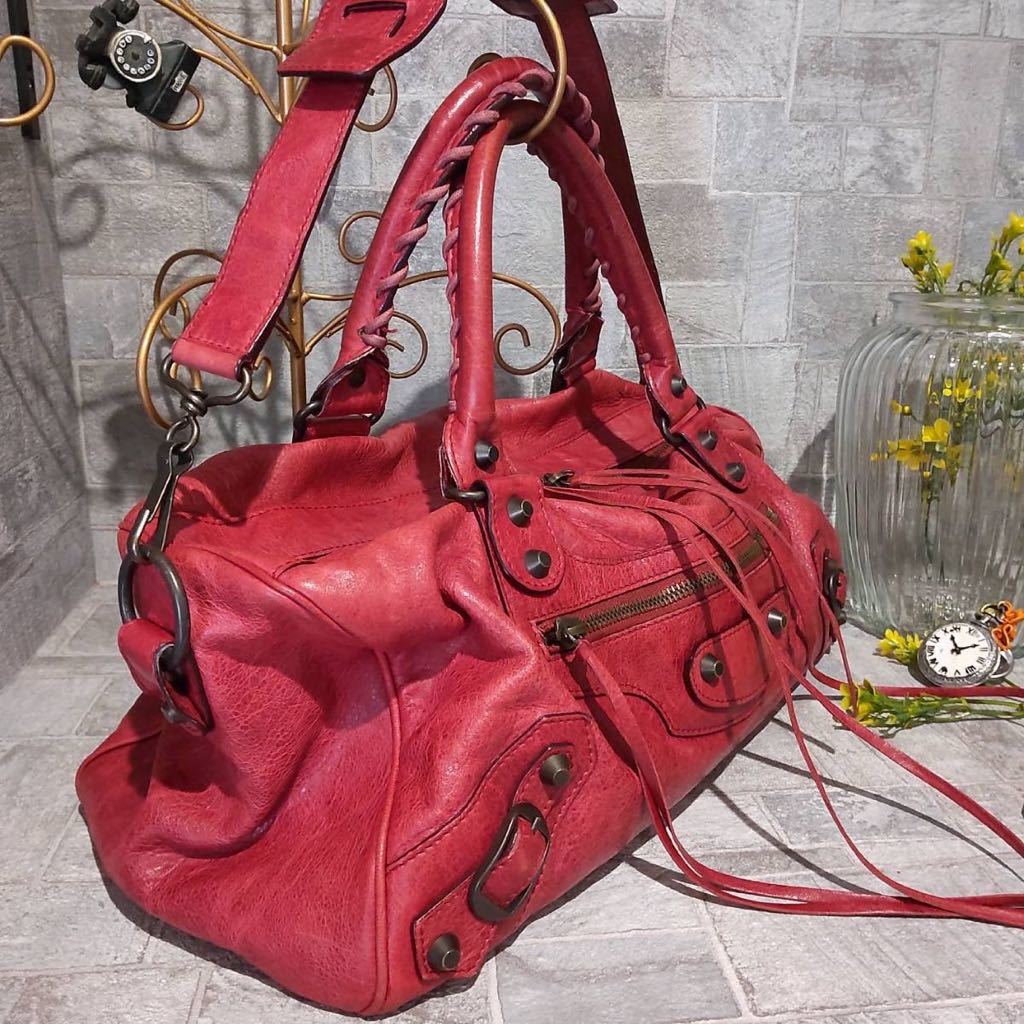 1円【超美品】BALENCIAGA バレンシアガ 本物 ハンドバッグ ショルダー