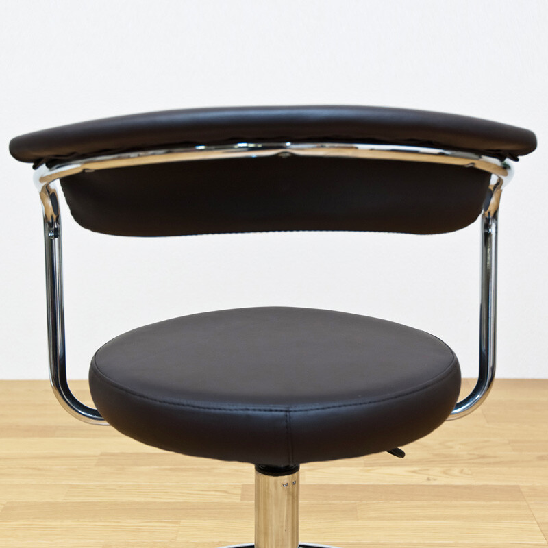 送料無料 デザインチェア 黒 BK ブラック キャスター ソフトレザー カウンター ワーキングチェア モダン 昇降式 イス 椅子