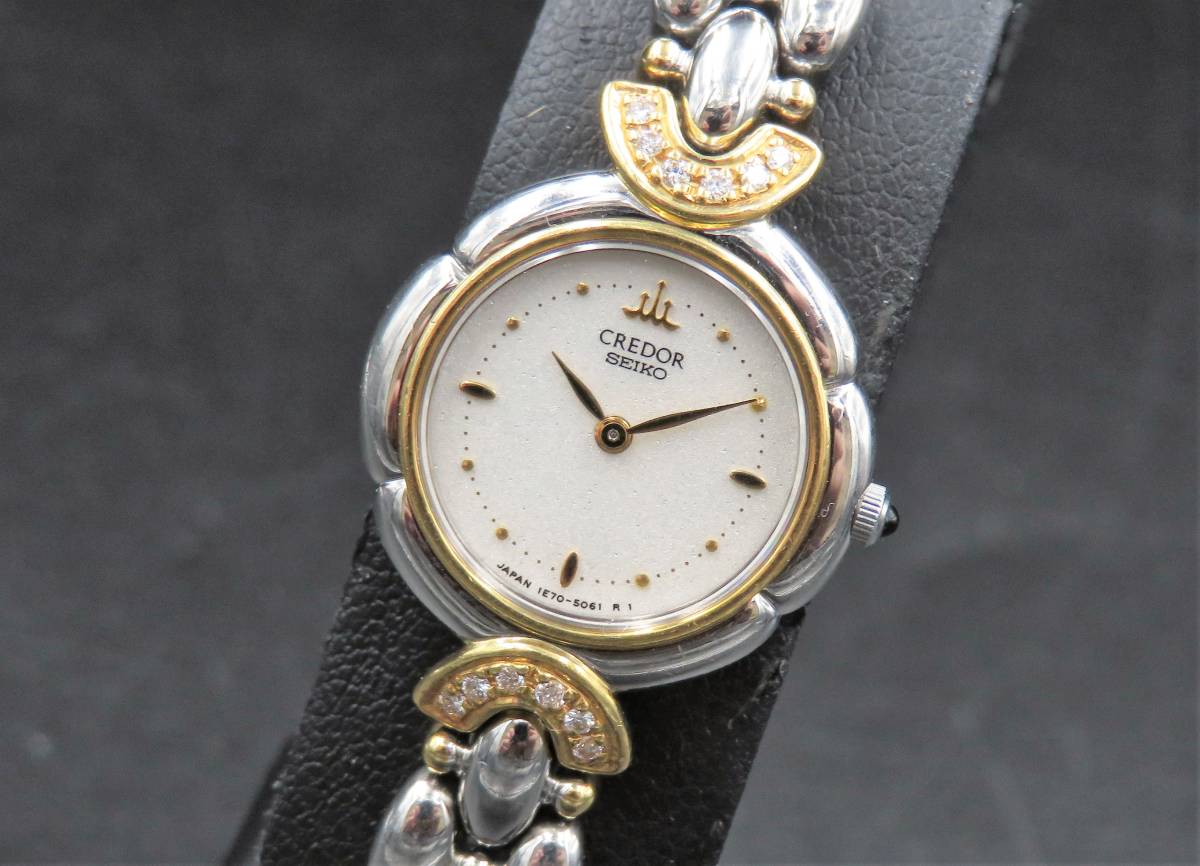 1円～! 稼動品☆正規品 SEIKO セイコー 1E70-2050 クレドール 18K