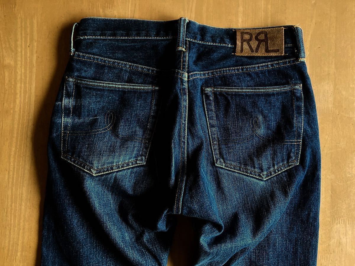 RRL STRAIGHT LEG JEAN 29 天然インディゴxビンテージ加工の渋い生地 USA製 (ビンテージラルフローレンパンツデニムジーンズ_画像7