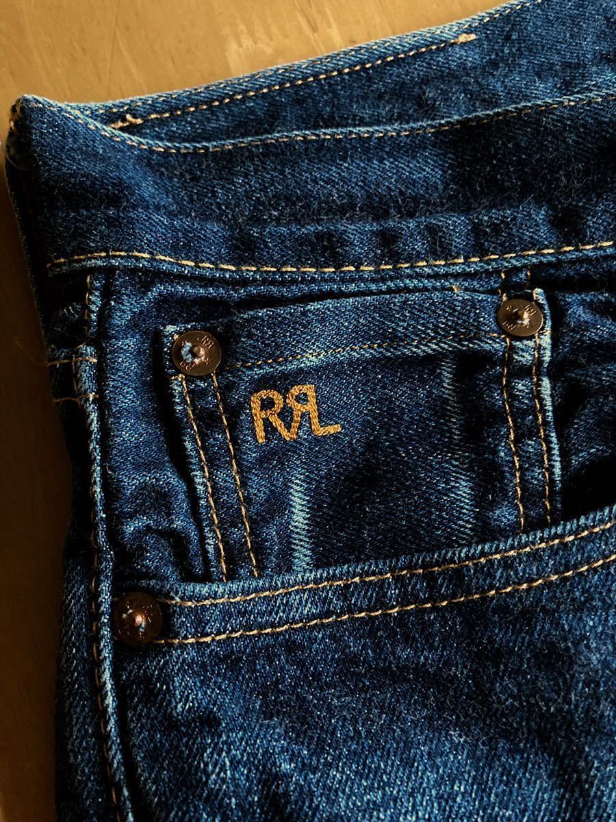 RRL STRAIGHT LEG JEAN 29 天然インディゴxビンテージ加工の渋い生地 USA製 (ビンテージラルフローレンパンツデニムジーンズ_画像4