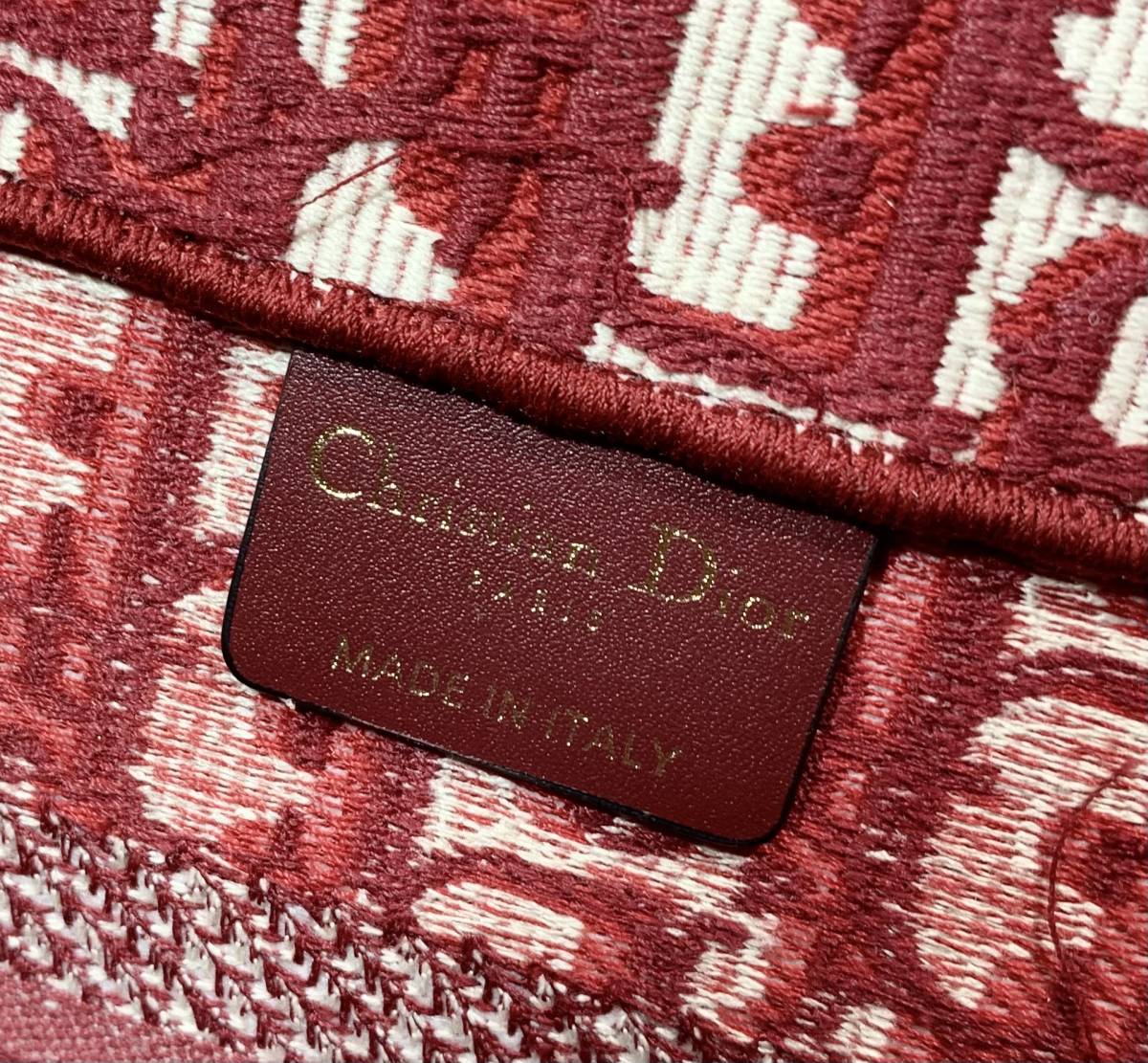 【国内完売品/新色限定カラー/新作/国内正規品】DIOR ディオール DIOR BOOK TOTE スモールバッグ/レッド ディオール オブリーク ジャカード_画像6