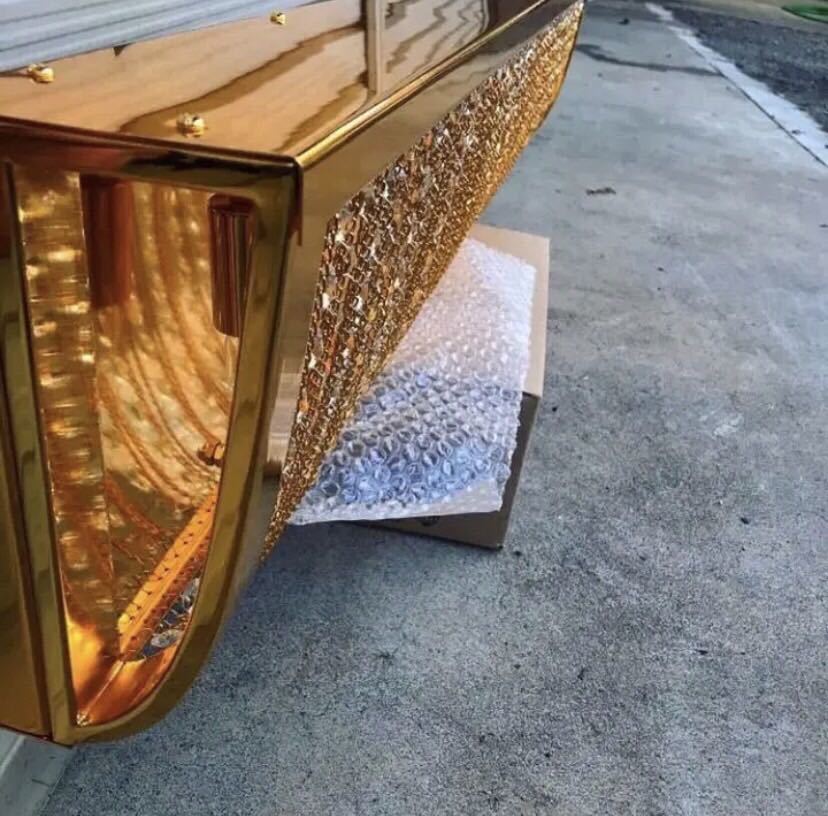 1 jpy start! width 120cm Niagara chandelier full Gold plating crystal beads deco truck art truck retro that time thing tourist bus 