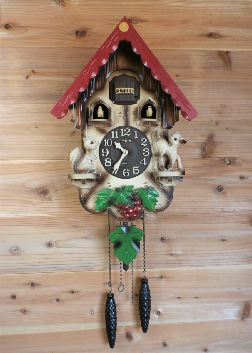 Yahoo!オークション - シチズン鳩時計 電池式 鳩時計 ハト時計 木製 柱