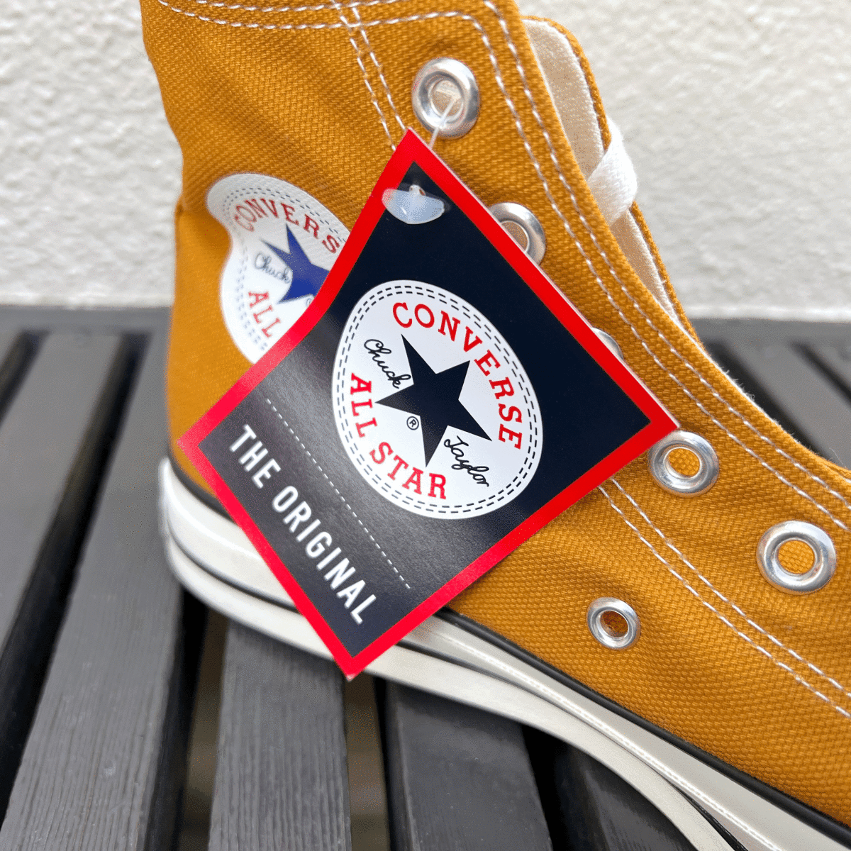 日本製 国内正規品 CONVERSE CANVAS AS ALL STAR J HI MUSTARD マスタード からし 27.5cm US9 ALLSTAR オールスター カラシ Made In Japan_画像2