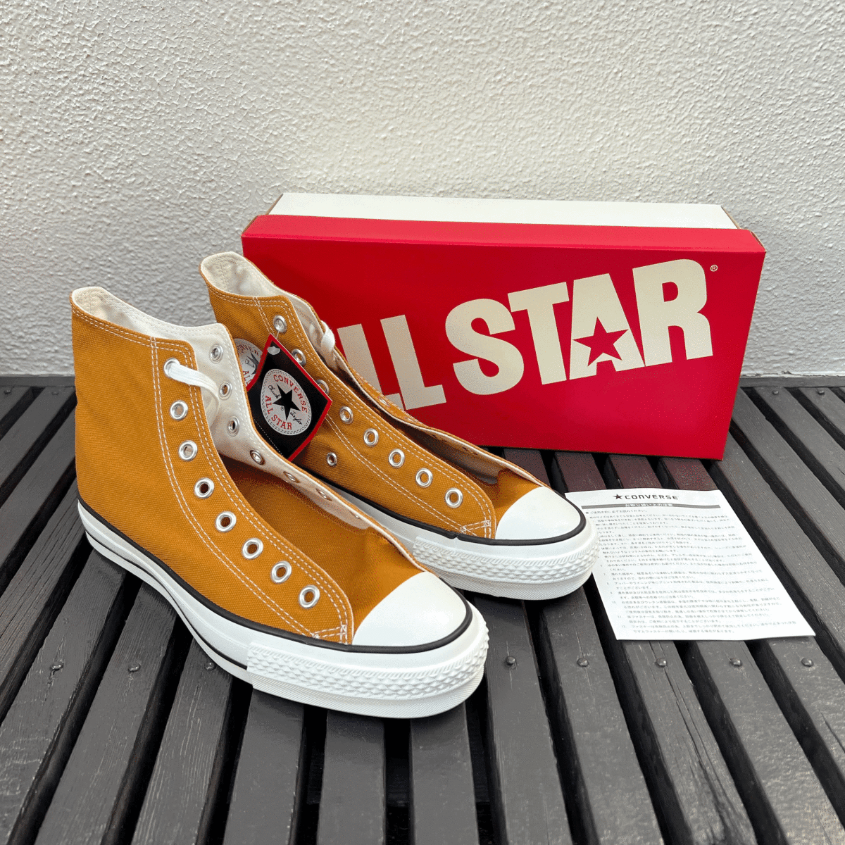 日本製 国内正規品 CONVERSE CANVAS AS ALL STAR J HI MUSTARD マスタード からし 28cm US9.5 ALLSTAR オールスター カラシ Made In Japan