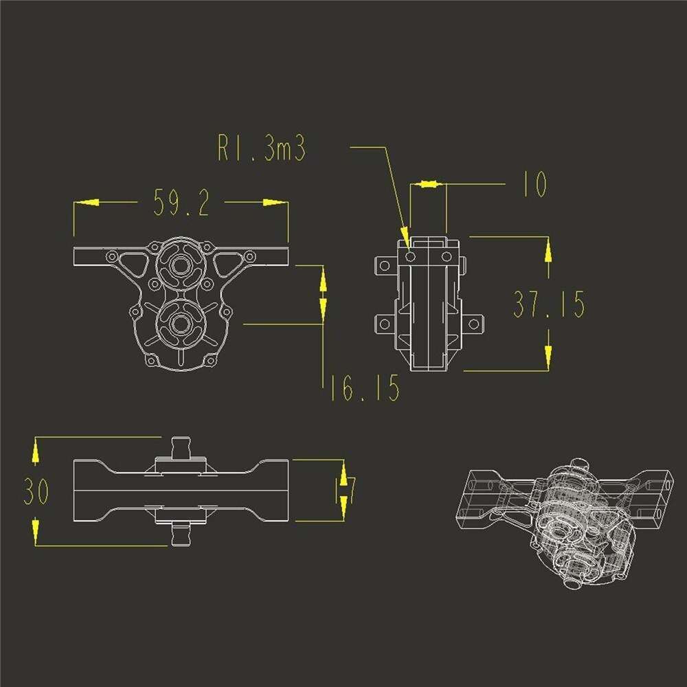 転送ケースギアボックス 1/14 タミヤ男 620 1851 3363 RC トラックトラクタートレーラーアップグレードパーツアクセサリー_画像5