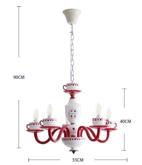  american чайная чашка дизайн стильный подвесной светильник за границей бренд Qiseyuncai красный цвет meruhen вкус потолочный светильник 