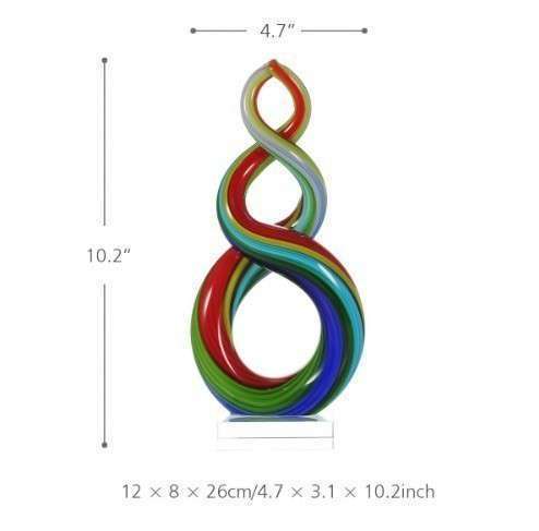 リボンガラス 彫刻置物 インテリア装飾 おしゃれ オフィス 置物 ガラス カラフル_画像2