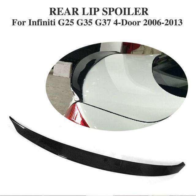 Carbonー Fiber Rear trunk boot lip spoiler Wing for Infiniti G25 G35 G37 4 Door 2006-2013 Car Styling_画像1