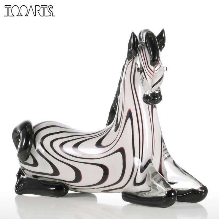 Tooarts　ゼブラ ガラス細工 オーナメント（T11749）新品