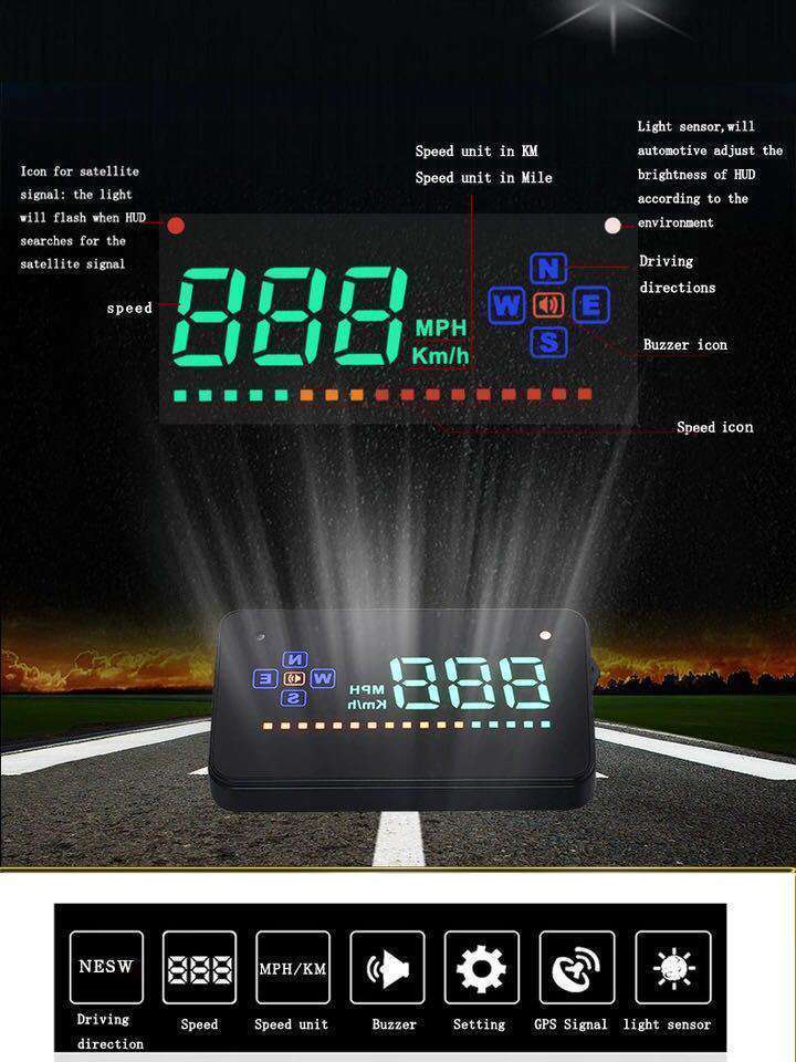 汎用 GPS フロントガラス デジタル 速度 スピードメーター プロジェクター_画像6