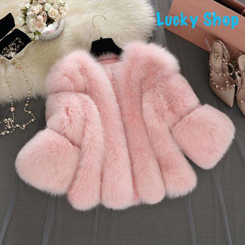  lady's fake fur coat jacket soft fur pink girl female cabaret club employee Celeb casual new goods free shipping size selection possible 