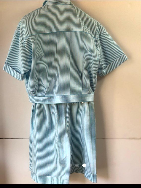 クレージュ 半袖 セット キュロット スーツ 9号 ブルーマリーン