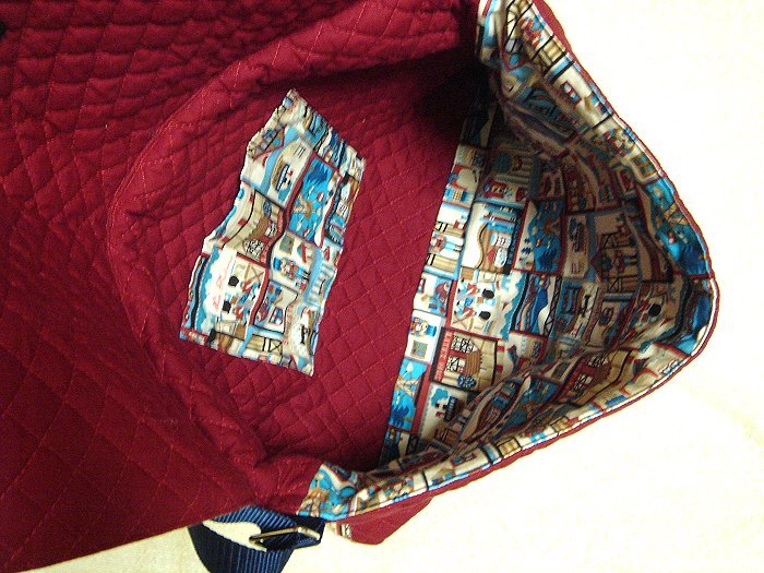* cotton oks* Carina * library shoulder bag ( books sack ) child part shop * red & blue 