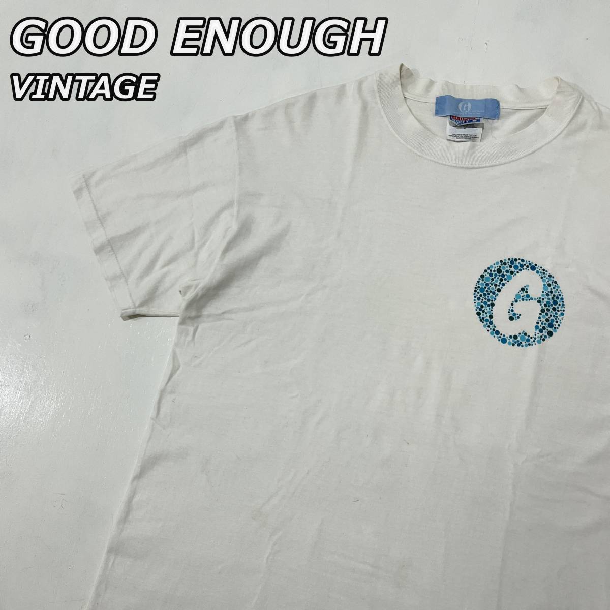 【GOOD ENOUGH】グッドイナフ Hanes ヘインズボディ ビンテージ 色覚検査 Tシャツ 半袖 白 ホワイト