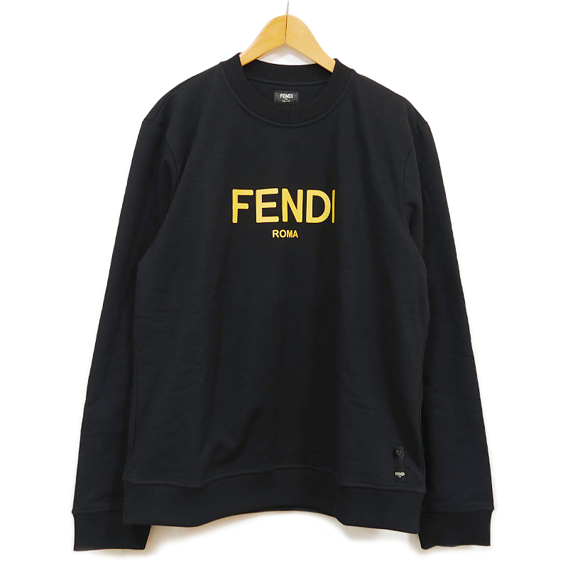 未使用｜フェンディ FENDI ブラックコットン スウェットシャツ メンズ