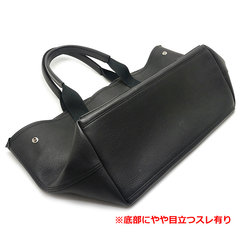 バレンシアガ BALENCIAGA ネイビーカバス レザー トートバッグ ブラック A4サイズ対応 ポーチ付_画像3
