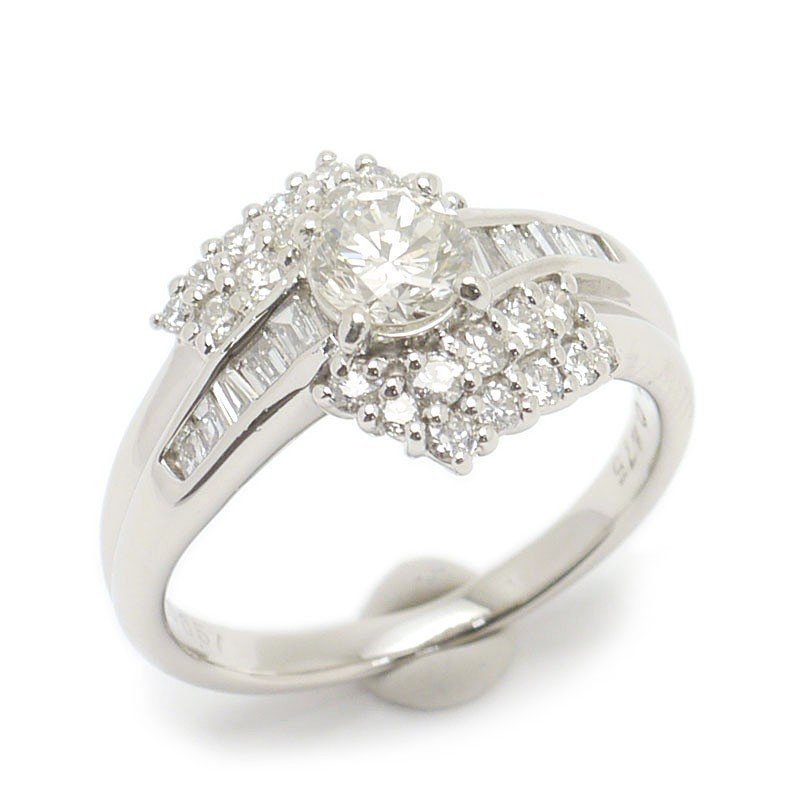 ダイヤモンドリング #12 約12号 Pt900・ダイヤ0.474ct・0.57ct H-VS1-GOOD プラチナ 指輪 美品 ソーティング付 PT900 ダイヤモンド リング 0.57ct
