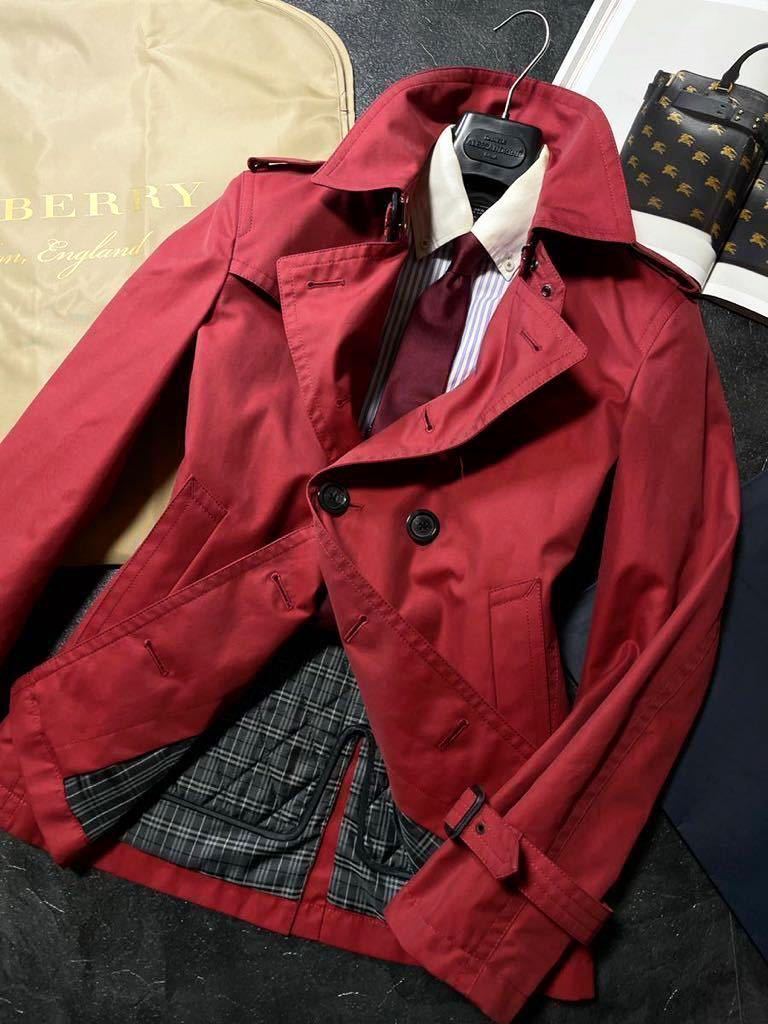 12万超☆新品同様BURBERRY 本革レザー 【大人の魅惑!!レッド