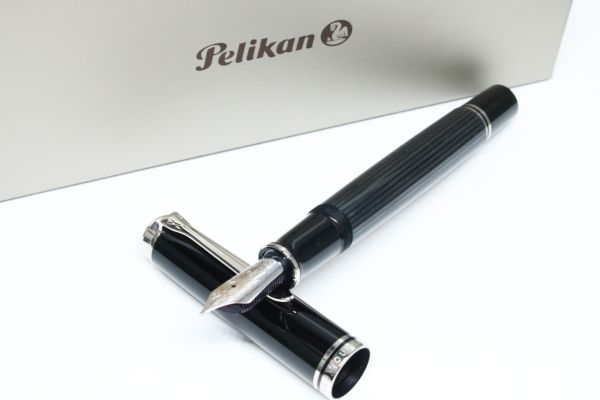 良品 ペリカン 万年筆 18C-750 F 細字 スーベレーン 箱付 PELIKAN bpbd