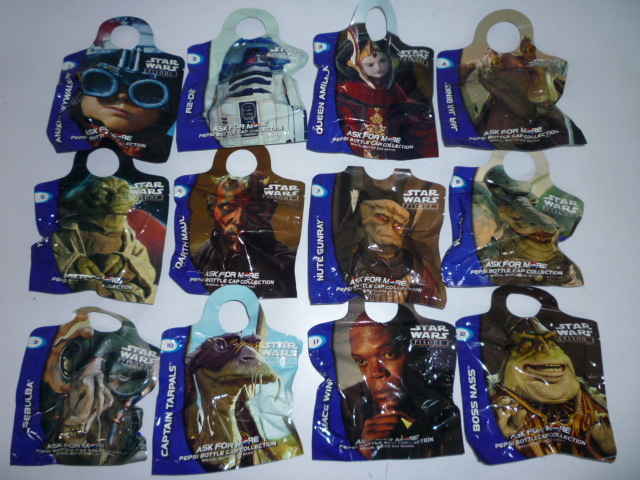 40506-7 12種 STAR WARS EPISPDE 1　ボトルキャップコレクション　PEPSI COLA　BOTTLE CAP COLLECTION　ペプシ スターウォーズ エピソード1