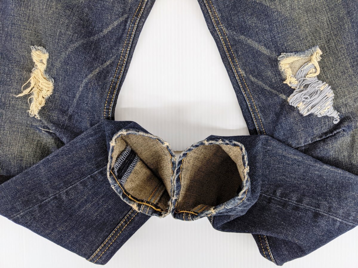 Ungrid アングリッド スキニーフィット ダメージデニム レディース サイズ24 リベット装飾 skinny-fit damaged denim pants jeans_画像5