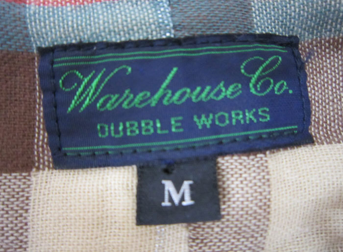 WAREHOUSE DUBBLE WORKS ウェアハウス ダブル ワークス ボタンダウン コットン チェックシャツ サイズM button down cotton check shirt_画像4