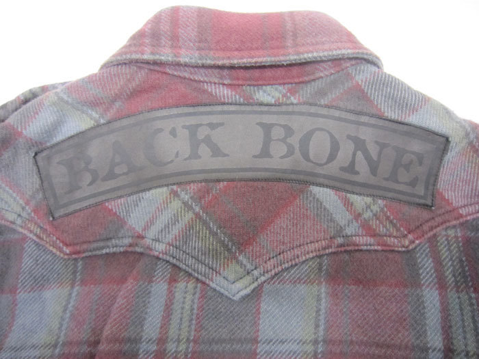 Wrangler×BACK BONE コットン チェック フランネルシャツ W9194 サイズSA ビックロゴ革パッチ ラングラー×バックボーン flannel shirts_画像7