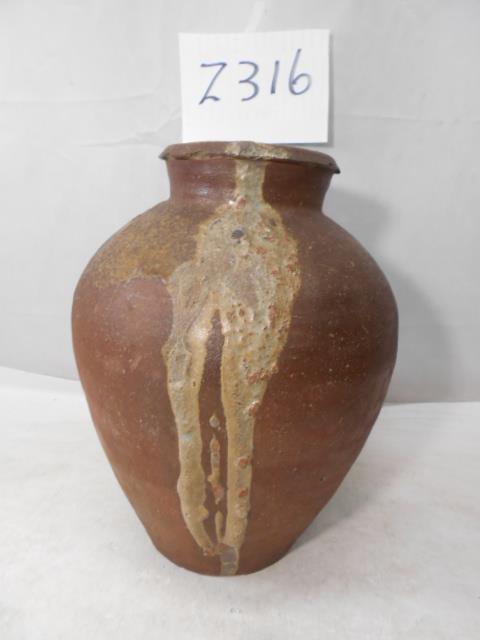  large ..2316 Muromachi era old Echizen . middle . ash .. Shizen Yu medicine height 33. genuine article guarantee flower inserting flower vase Echizen warehouse ....